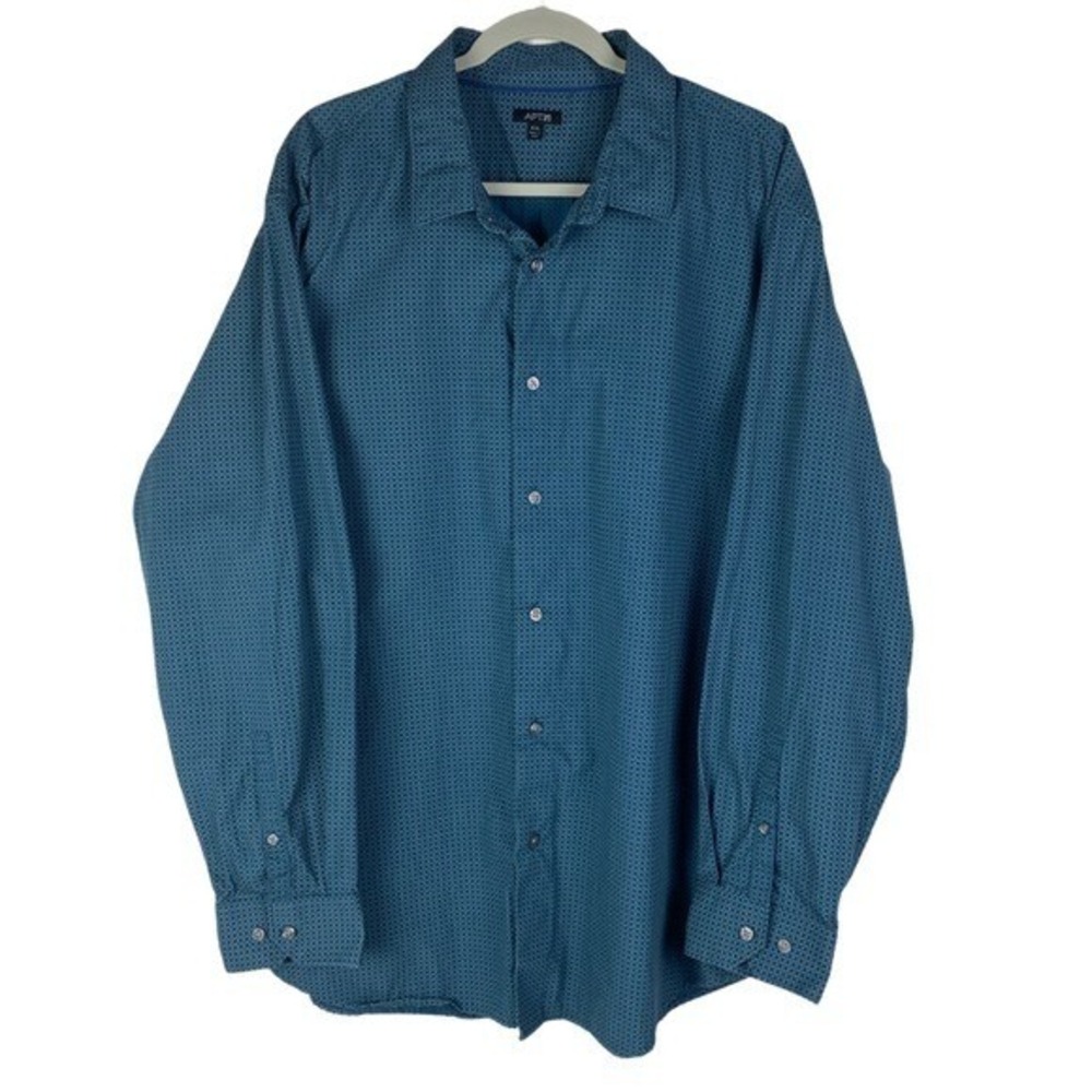 Apt. 9 Blue Pattern Long Sleeve‎ Button Down Shirt Men's XXL
